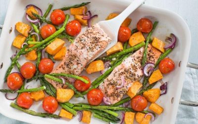 Recept: Zalm uit de oven met zoete aardappel